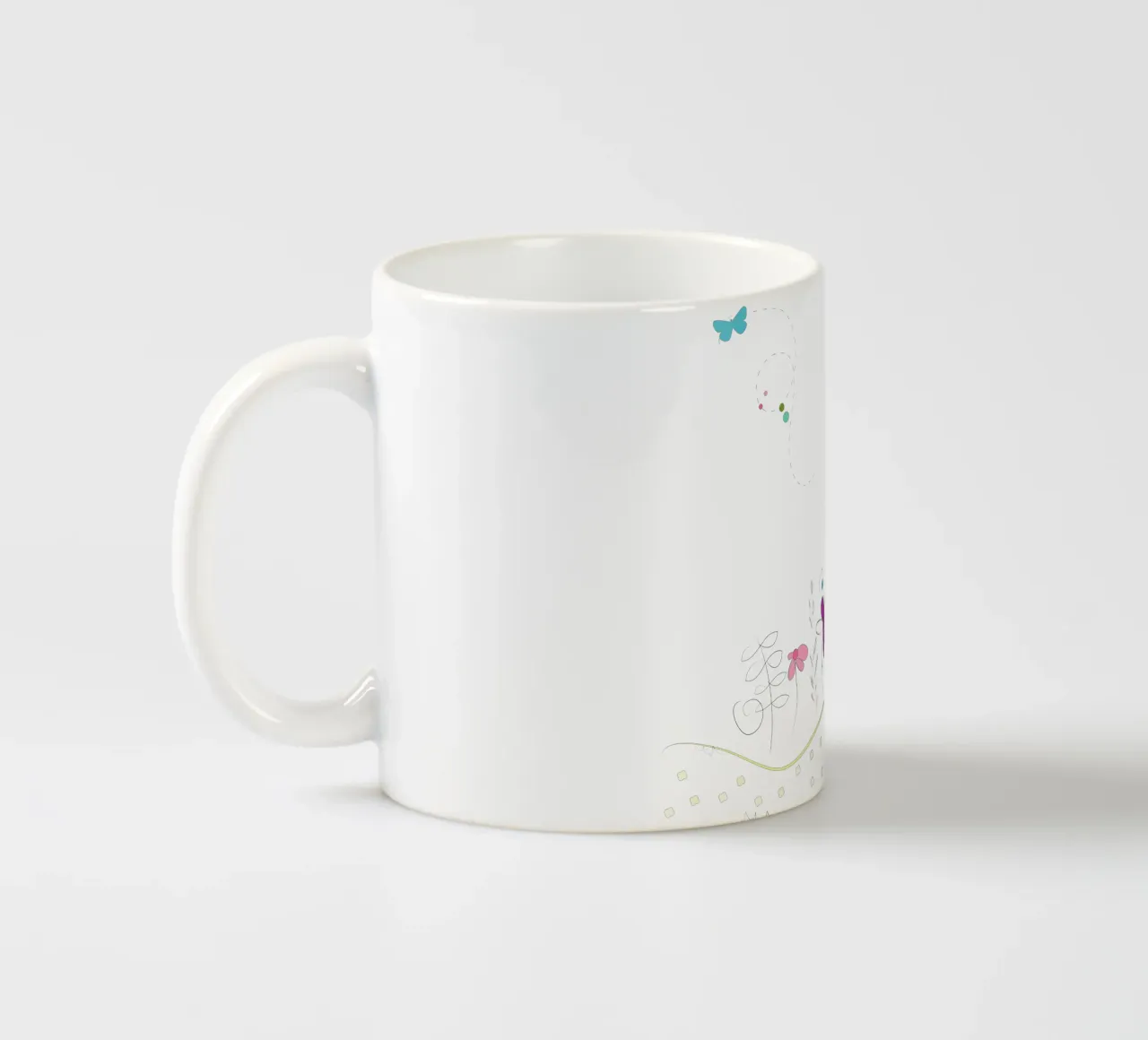 Primavera tempo astratto colorato doodle fiori tazza in ceramica da GalerieGG