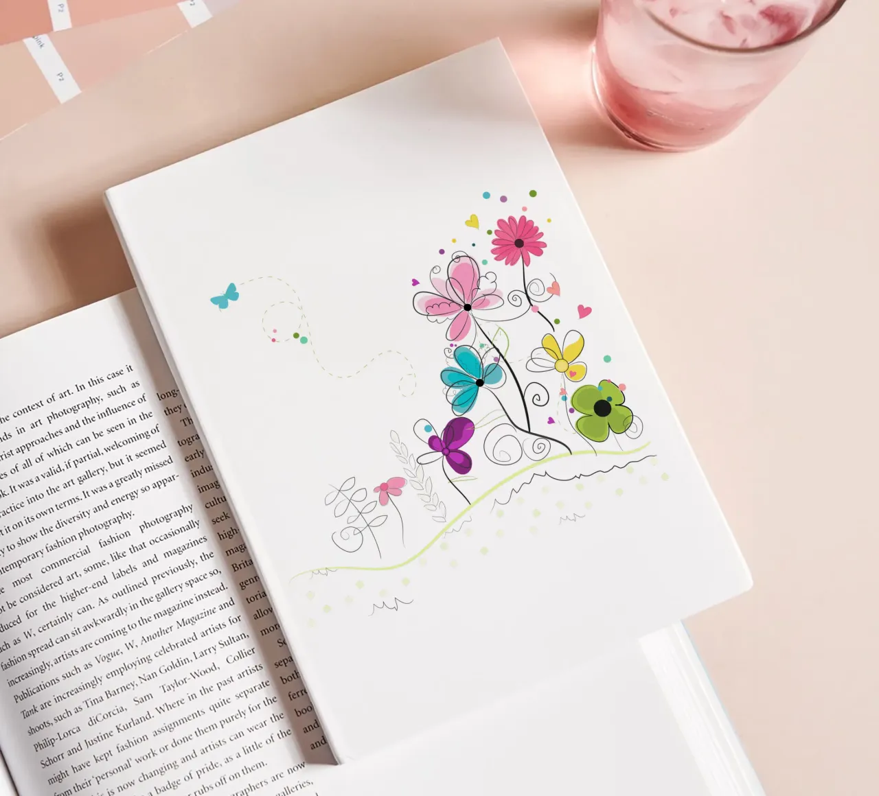 Spring time abstract colorful doodle flowers notebook by GalerieGG