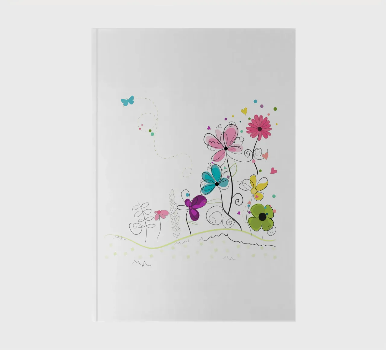 Spring time abstract colorful doodle flowers notebook by GalerieGG