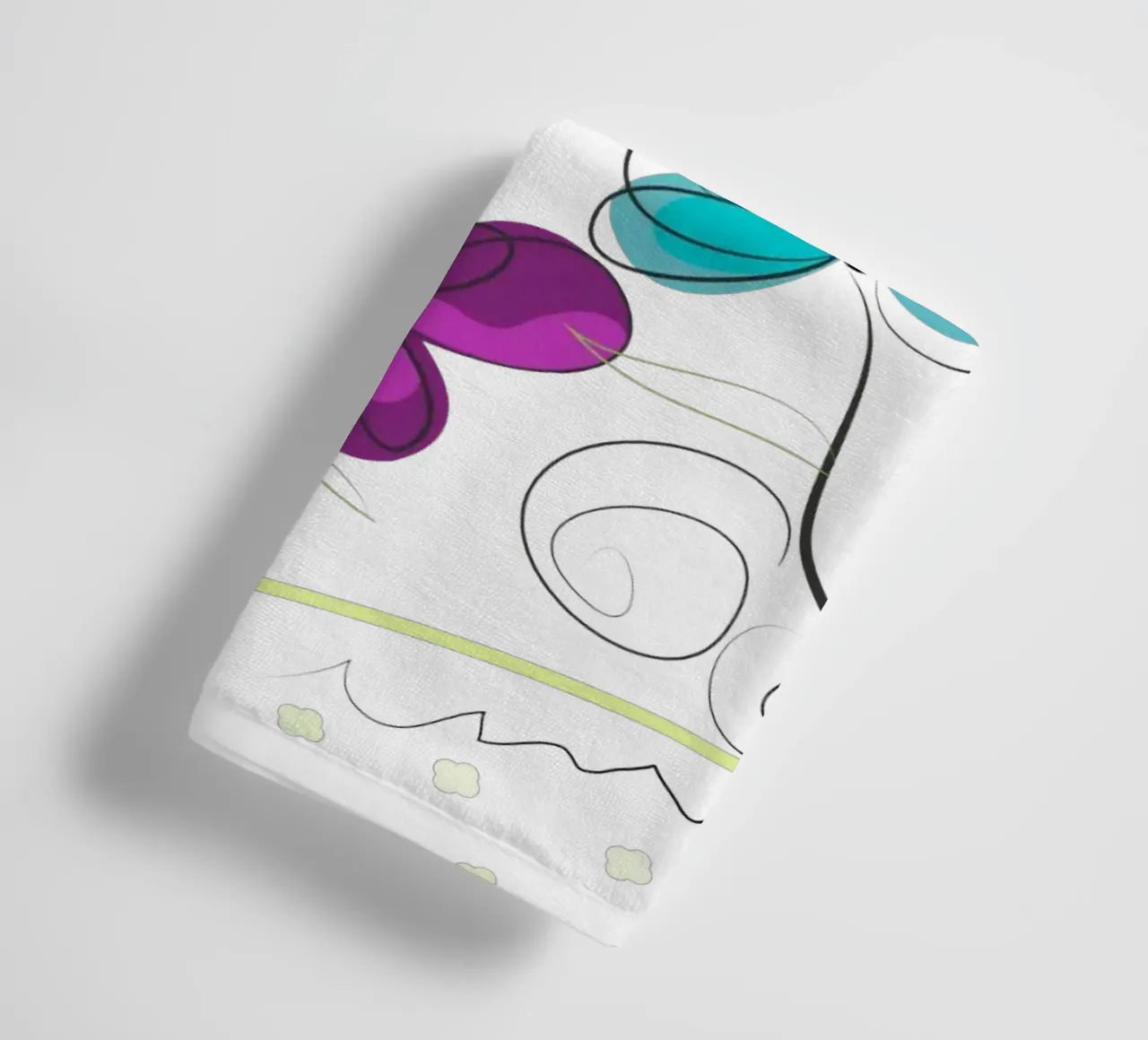 Spring time abstract colorful doodle flowers towel by GalerieGG
