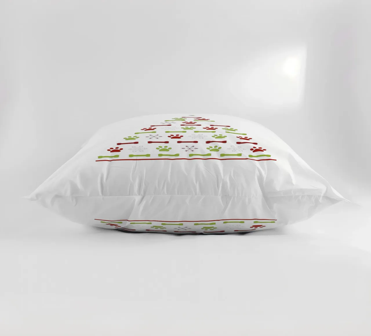Pine tree made of paw prints decorative cushion by GalerieGG
