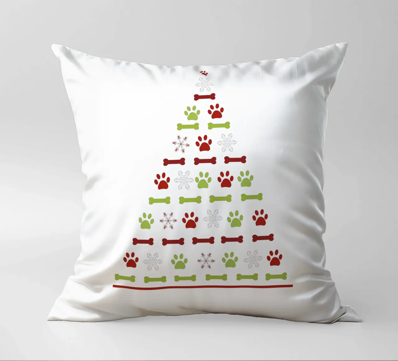 Pine tree made of paw prints decorative cushion by GalerieGG