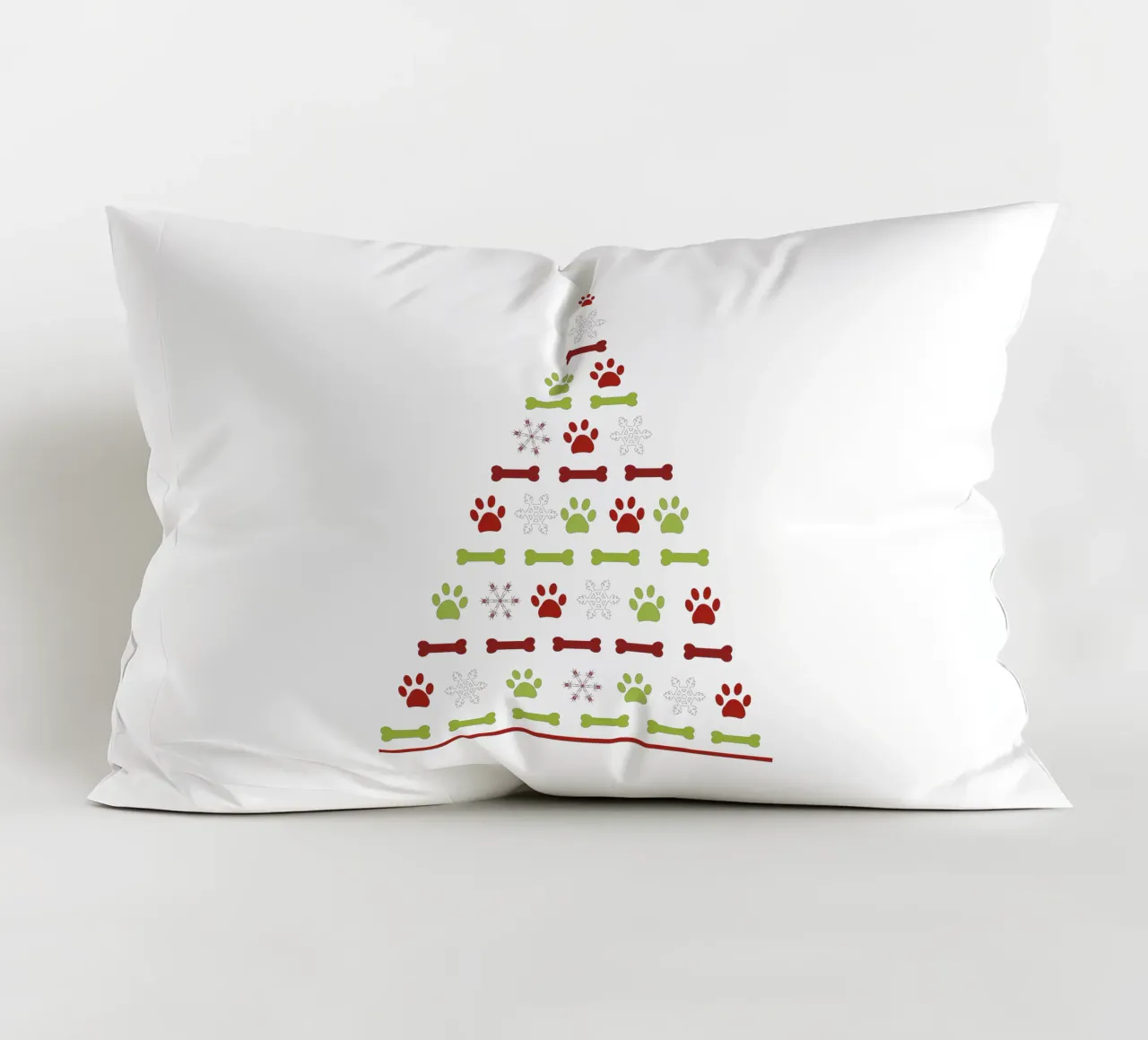 Pine tree made of paw prints decorative cushion by GalerieGG