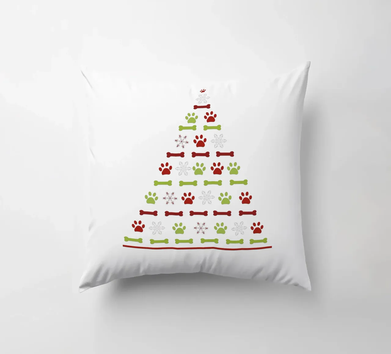 Pine tree made of paw prints decorative cushion by GalerieGG