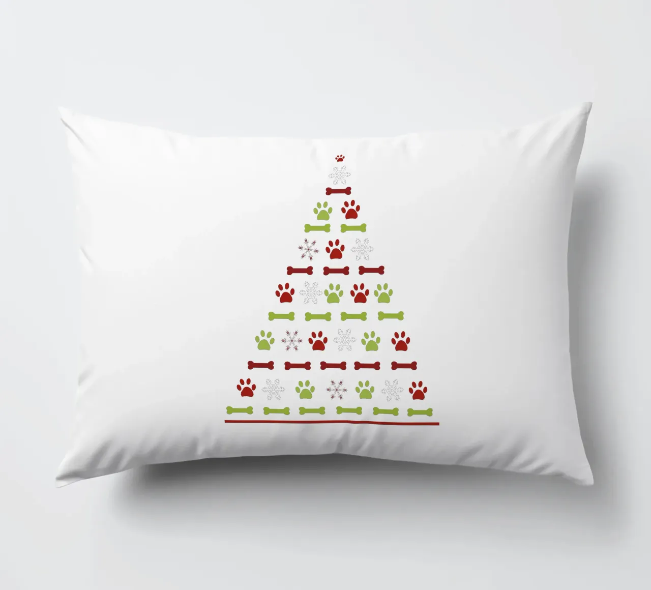 Pine tree made of paw prints decorative cushion by GalerieGG