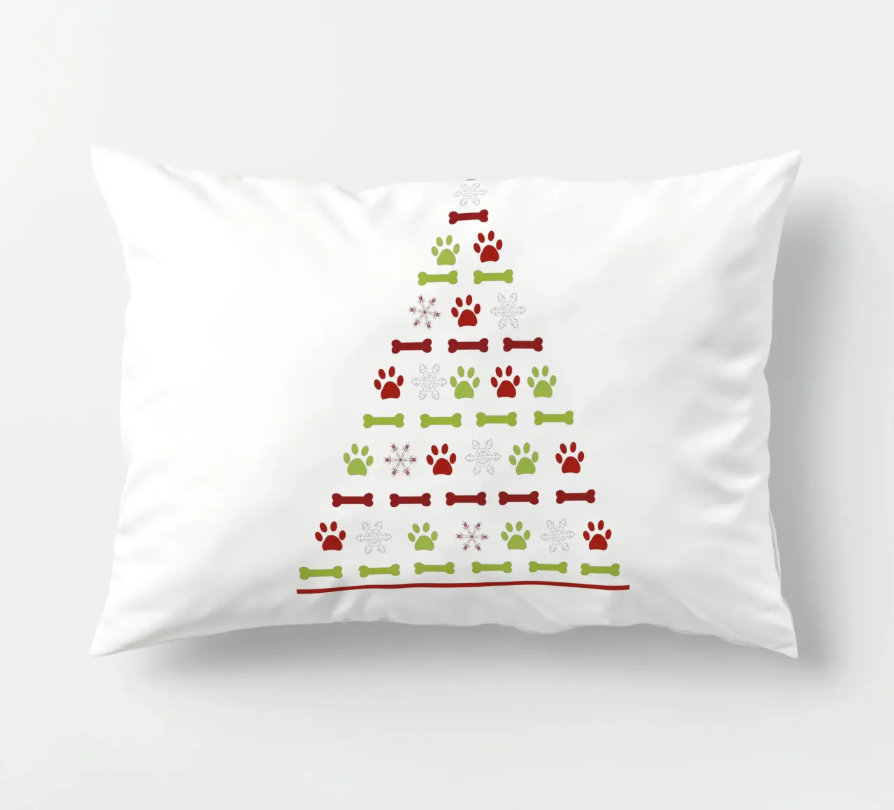 Pine tree made of paw prints decorative cushion by GalerieGG