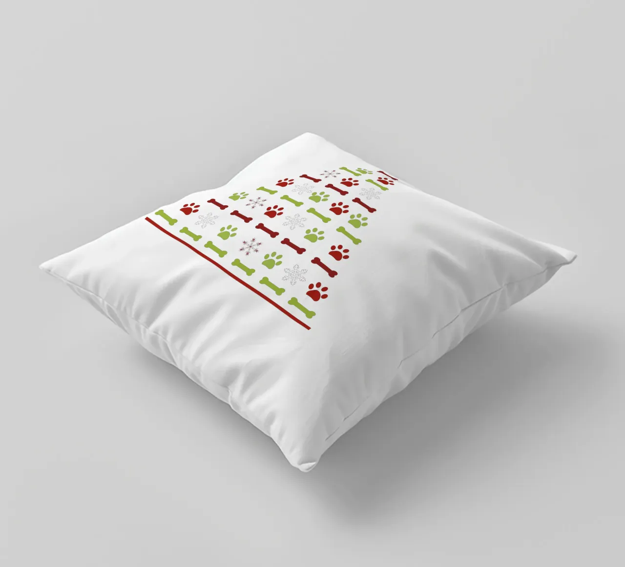Pine tree made of paw prints decorative cushion by GalerieGG