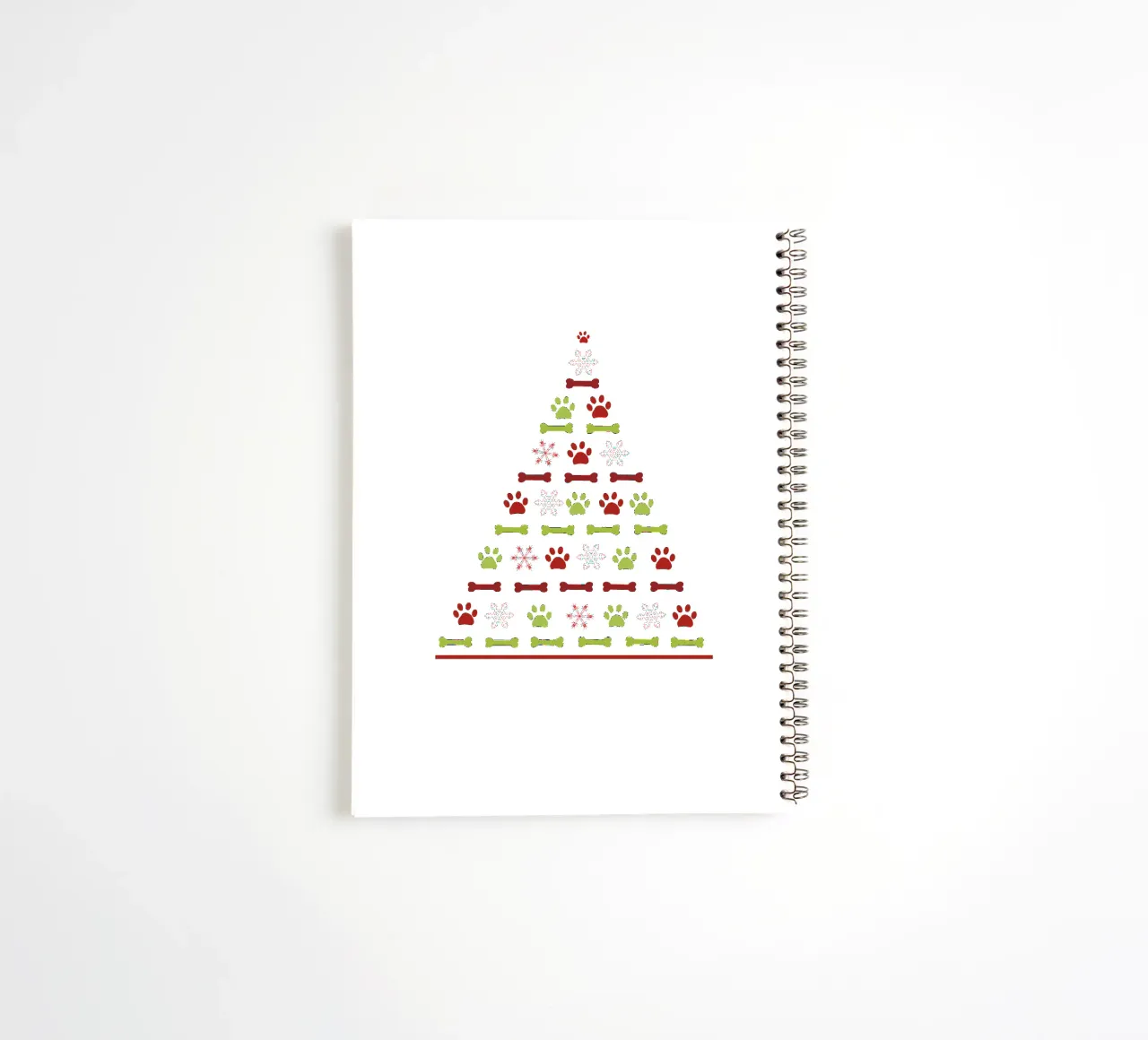 Pine tree made of paw prints spiral notebook by GalerieGG
