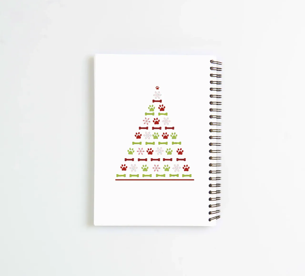 Pine tree made of paw prints spiral notebook by GalerieGG