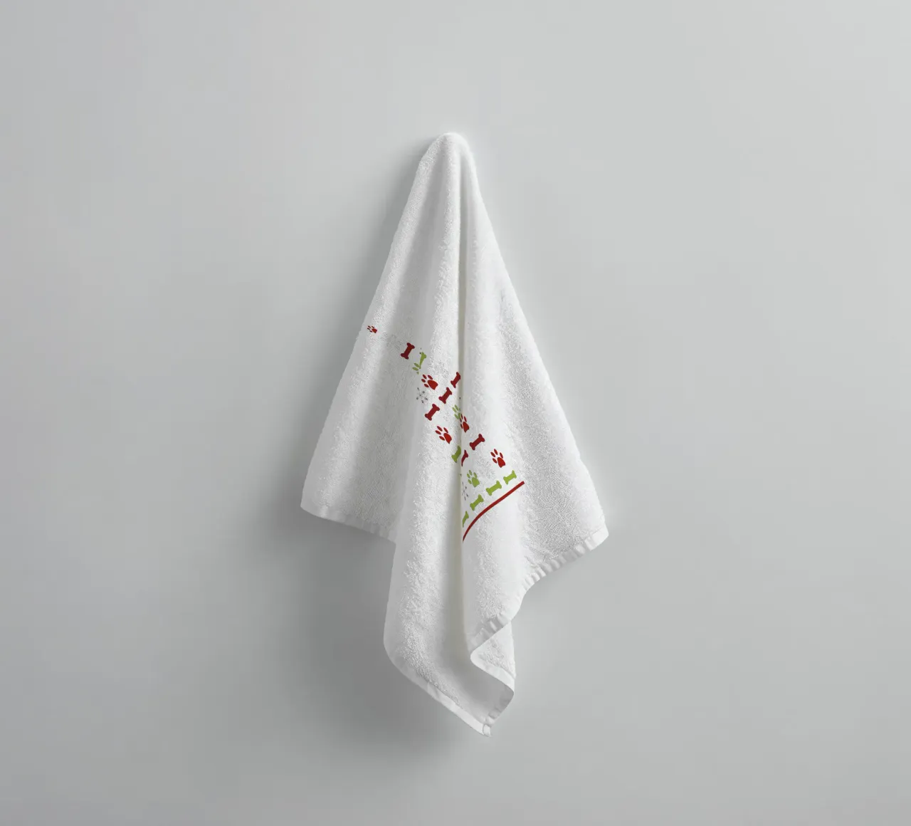 Pine tree made of paw prints towel by GalerieGG