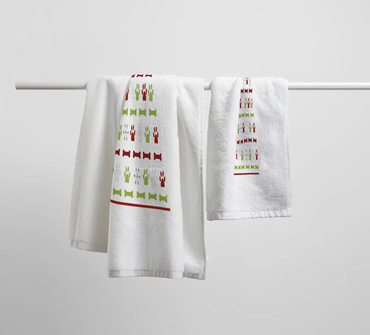 Pine tree made of paw prints towel by GalerieGG