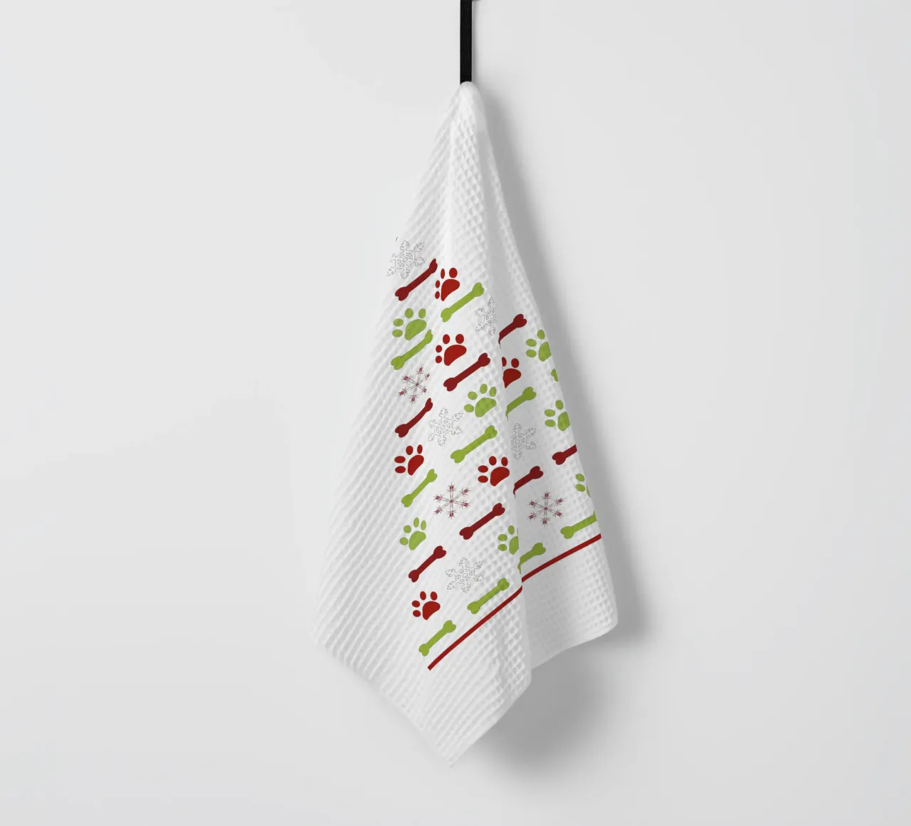 Pine tree made of paw prints tea towel by GalerieGG