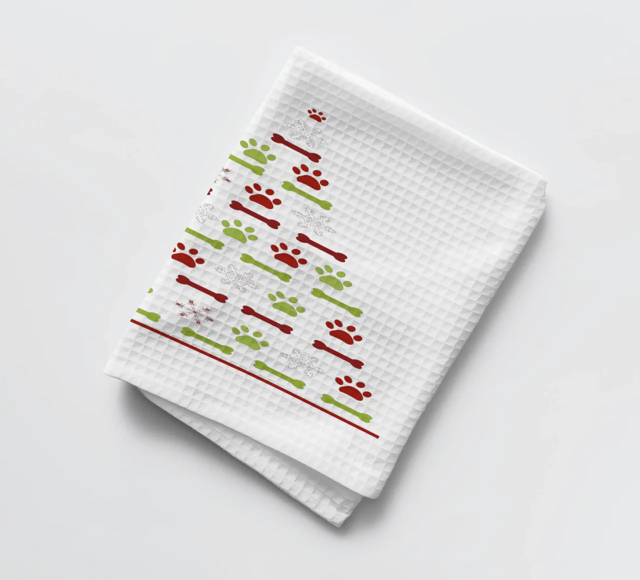 Pine tree made of paw prints tea towel by GalerieGG