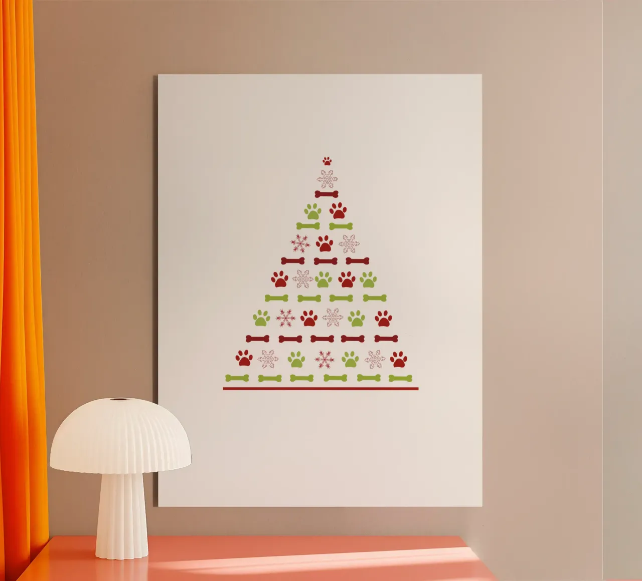 Pine tree made of paw prints alu-dibond by GalerieGG