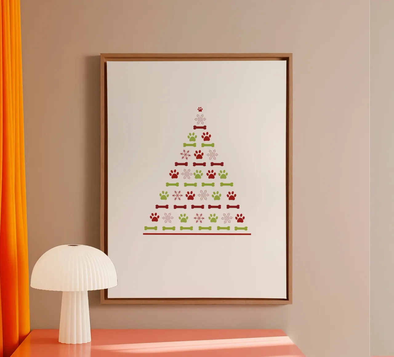 Pine tree made of paw prints canvas by GalerieGG