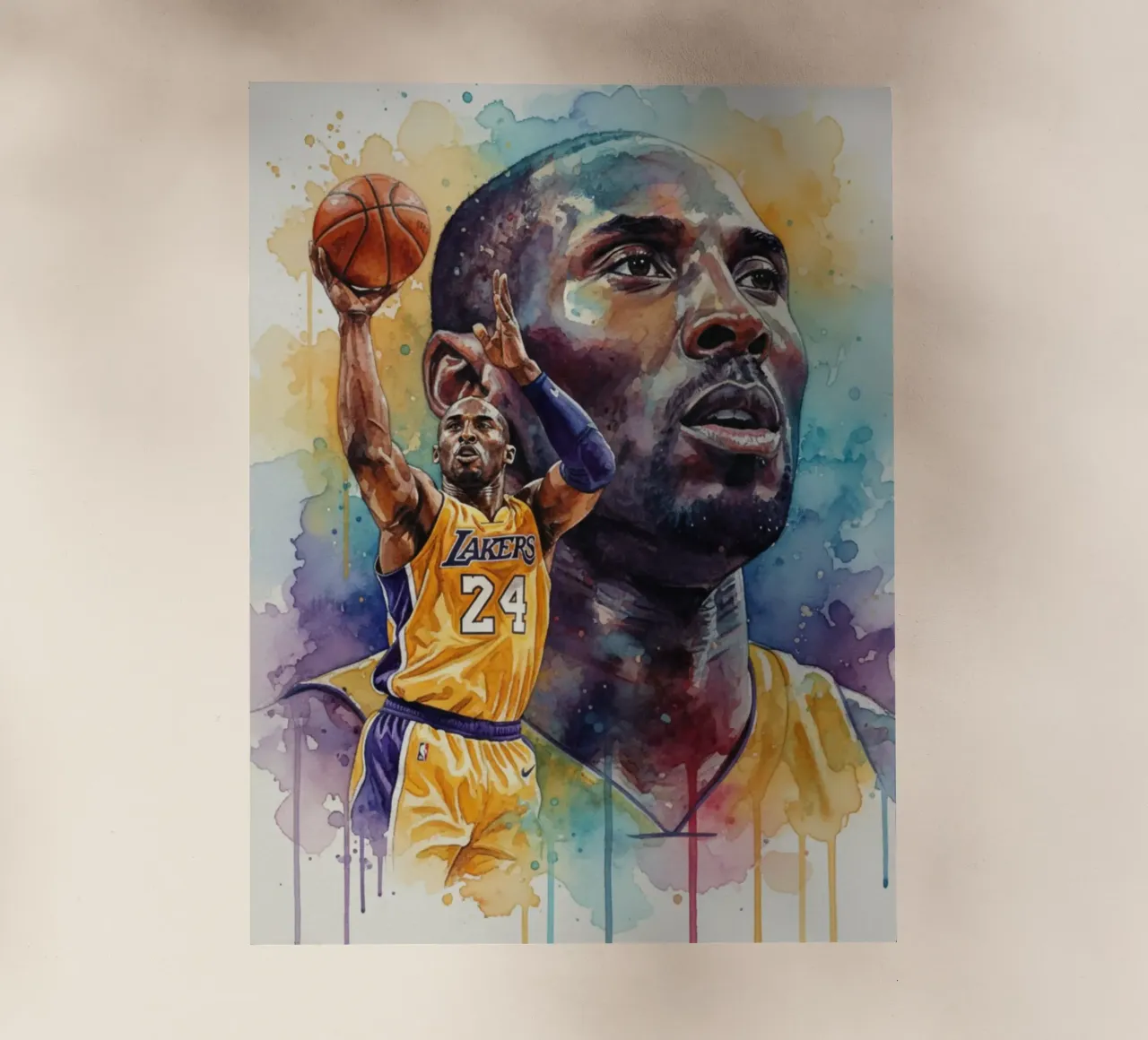 Kobe Bryant colorato pellicola backlit da Kalis