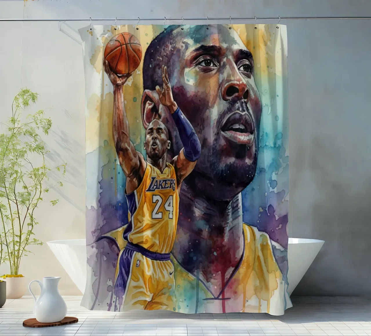 Kobe Bryant colorato tenda da doccia da Kalis