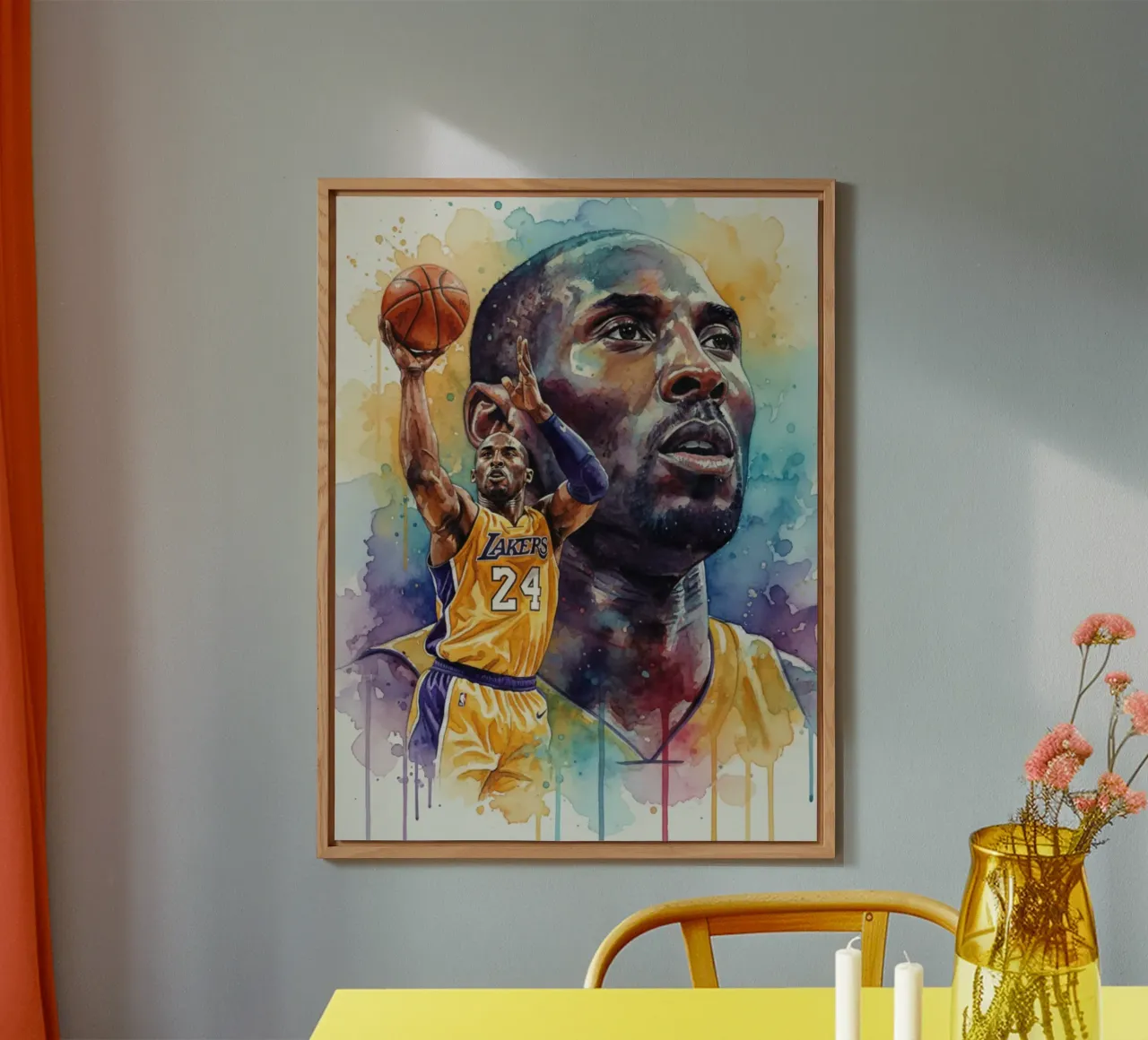 Kobe Bryant colorato pannello forex da Kalis