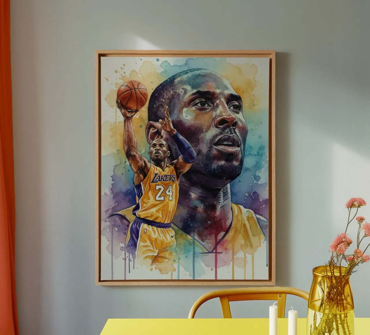 Kobe Bryant colorato tela da Kalis