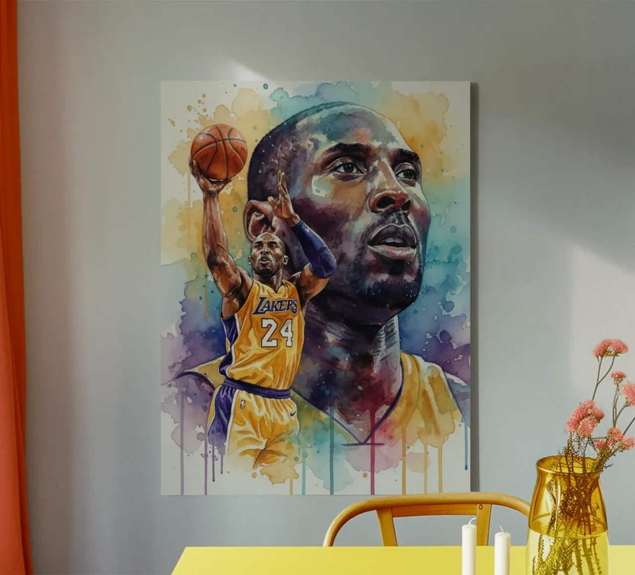 Kobe Bryant colorato tela da Kalis
