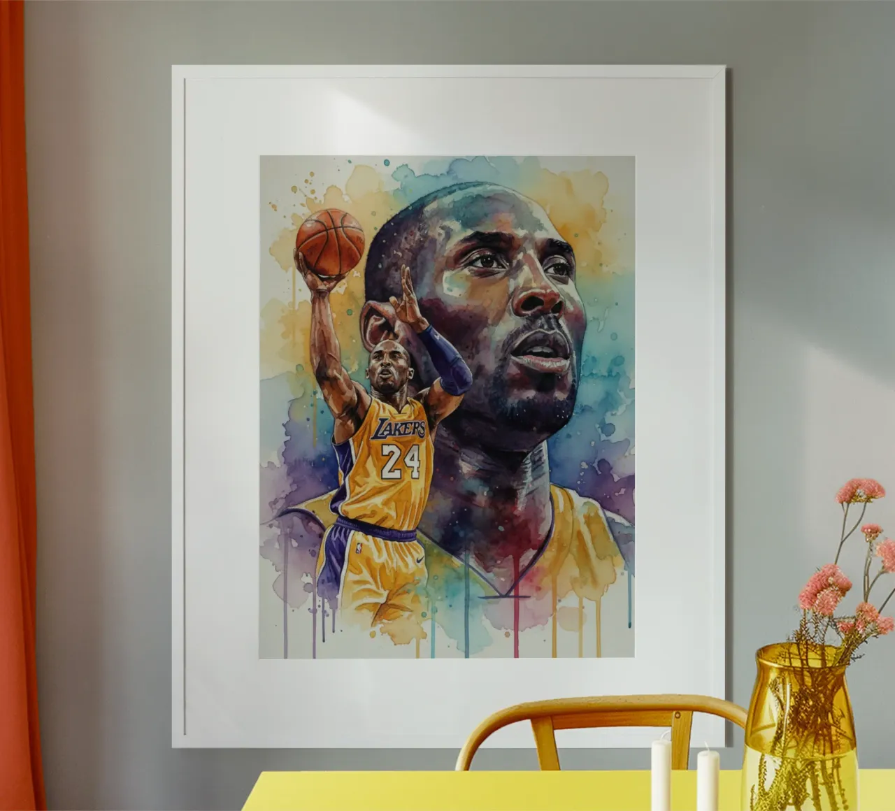 Kobe Bryant colorato carta hahnemühle da Kalis