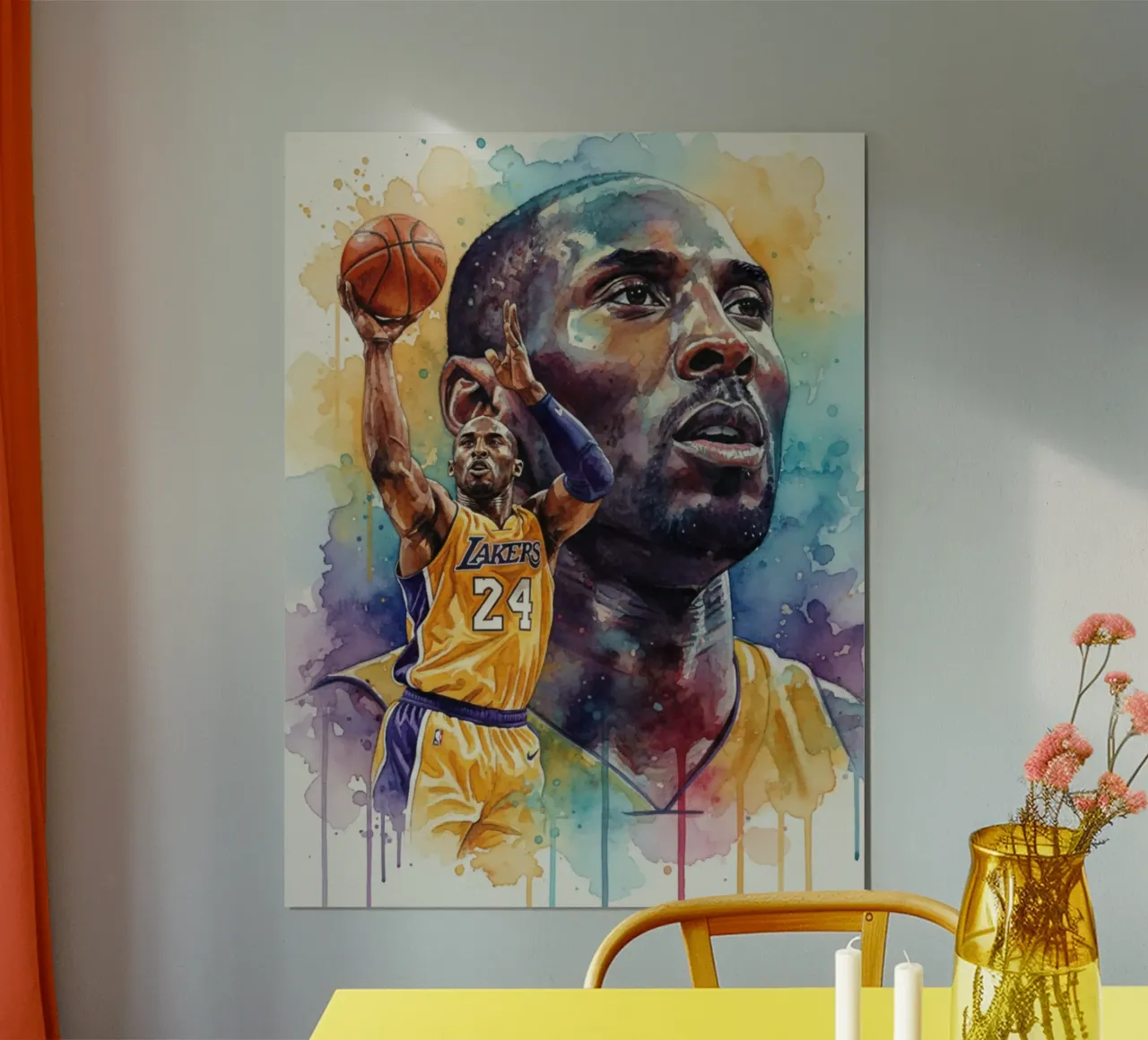 Kobe Bryant colorato carta hahnemühle da Kalis
