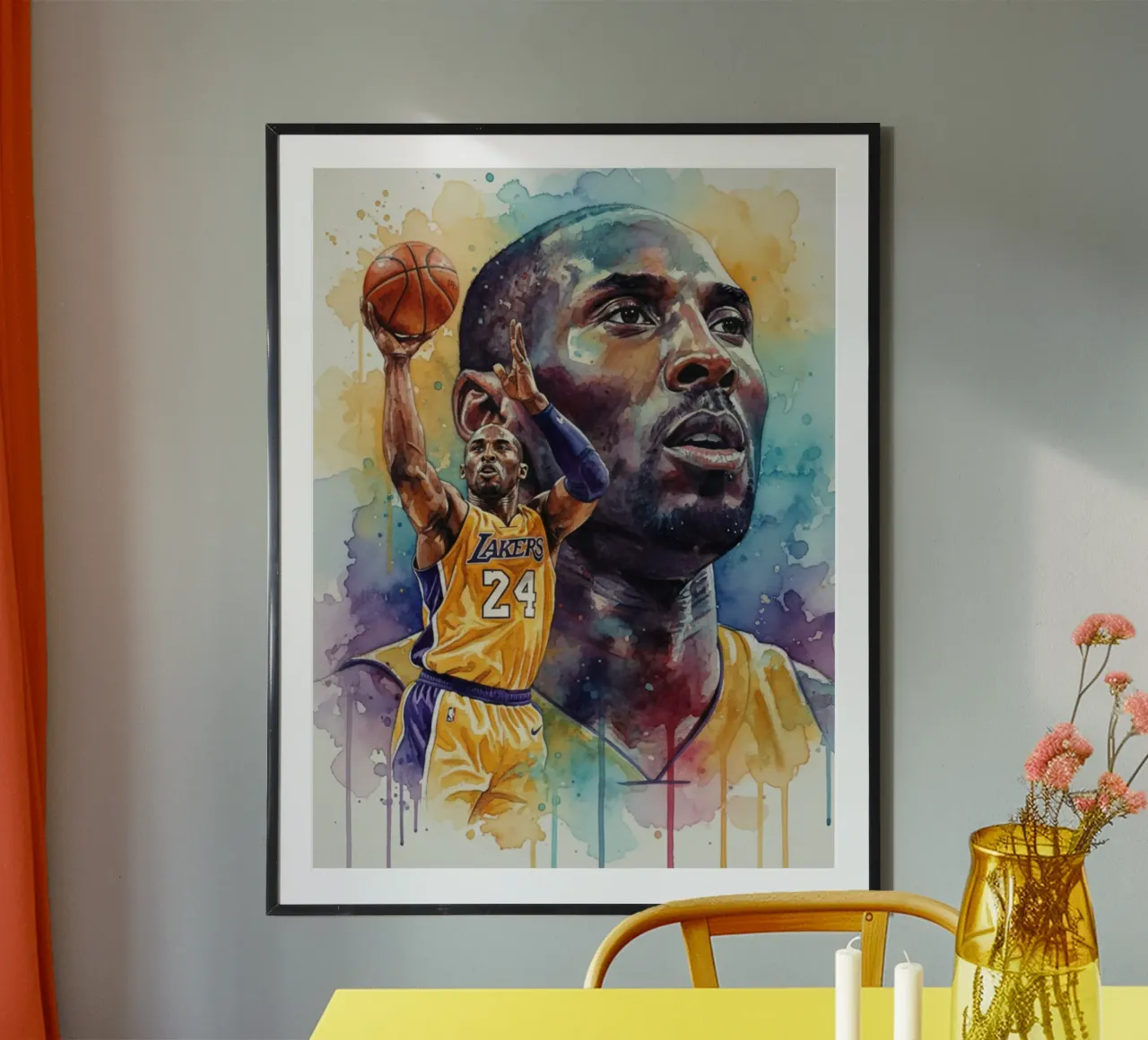 Kobe Bryant colorato carta hahnemühle da Kalis