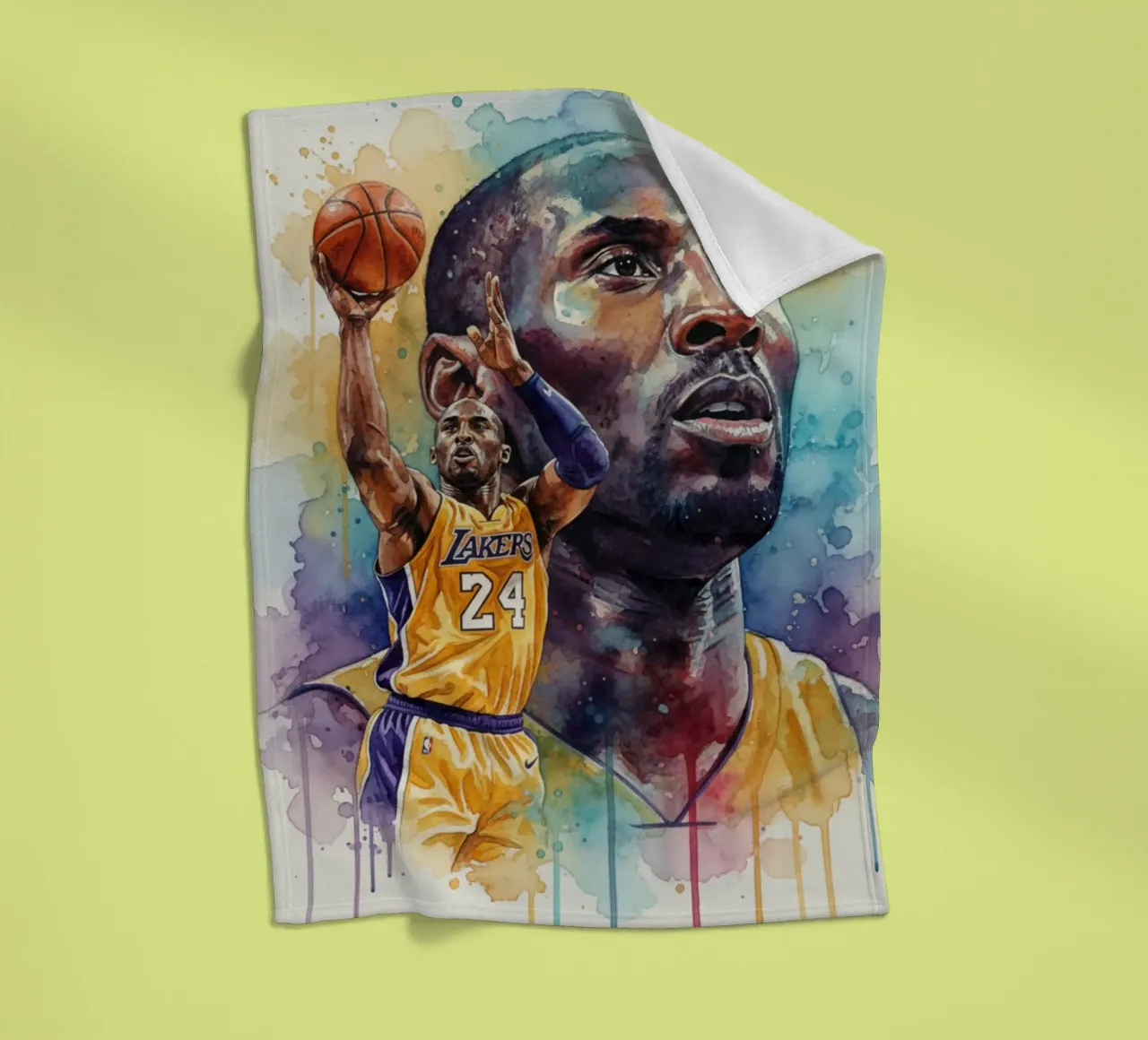 Kobe Bryant colorato coperta in pile da Kalis