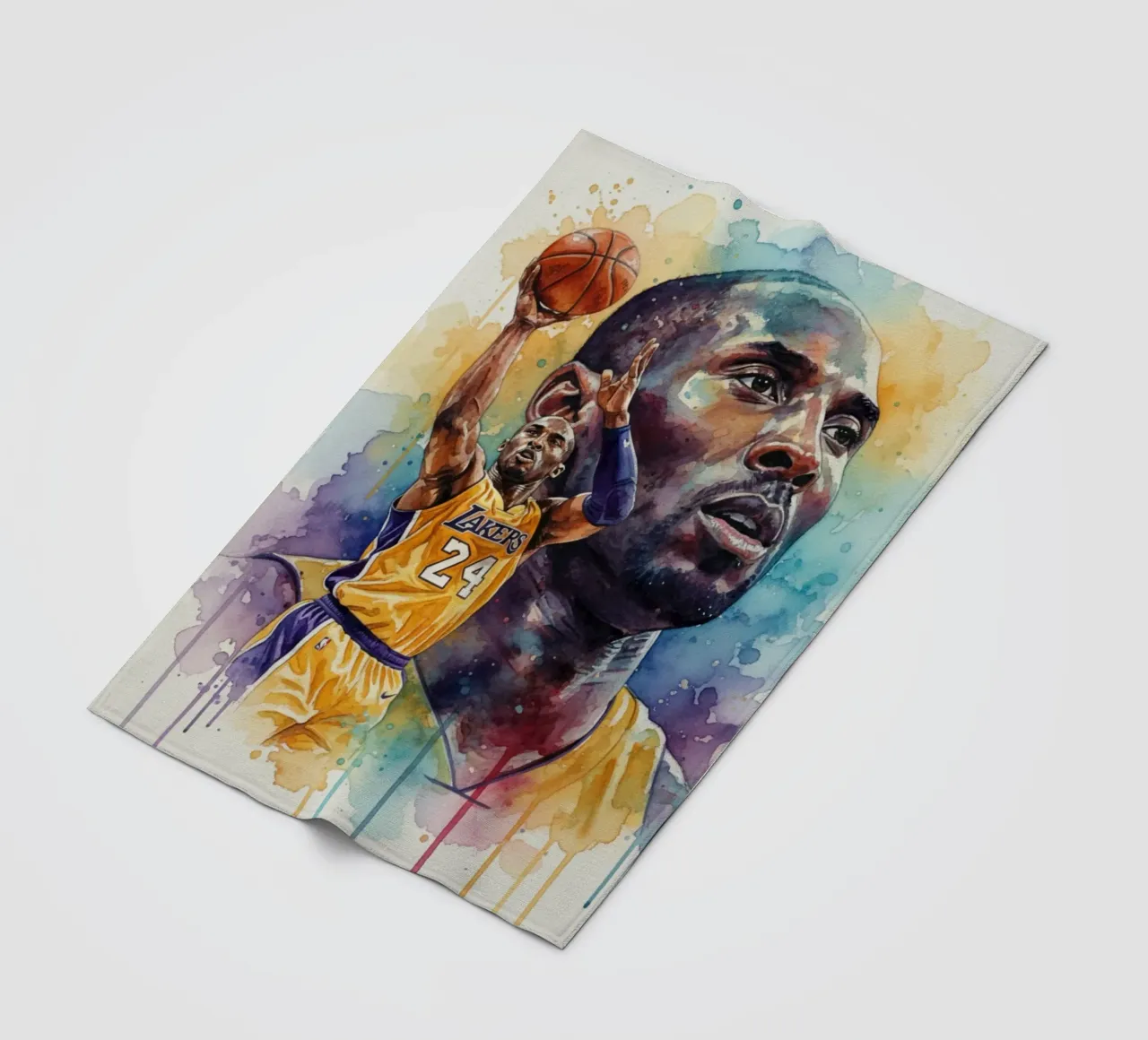 Kobe Bryant colorato coperta in pile da Kalis
