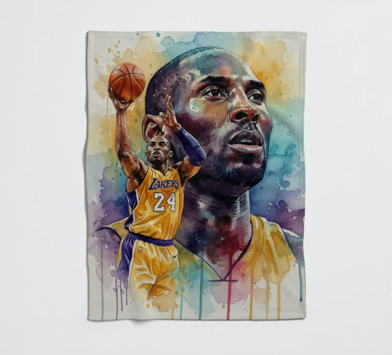 Kobe Bryant colorato coperta in pile da Kalis