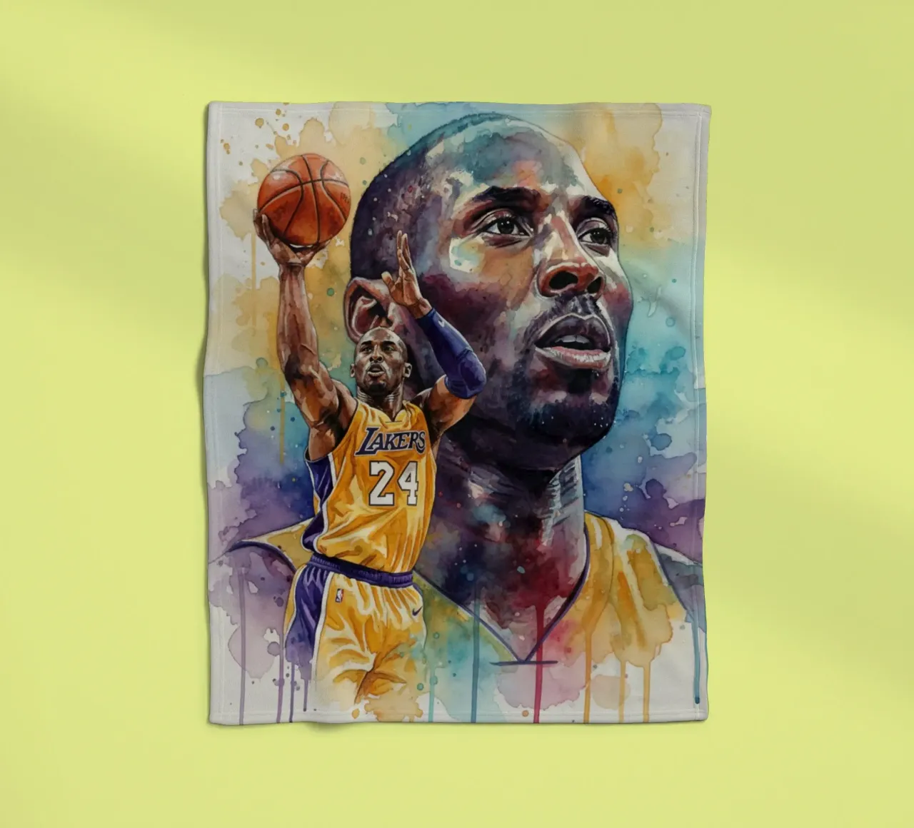 Kobe Bryant colorato coperta in pile da Kalis