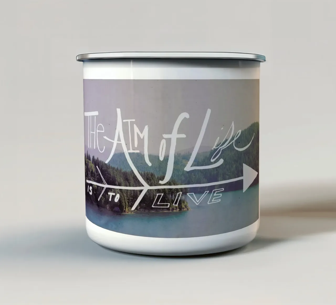 The Aim of Life tazza in smalto da Leah Flores
