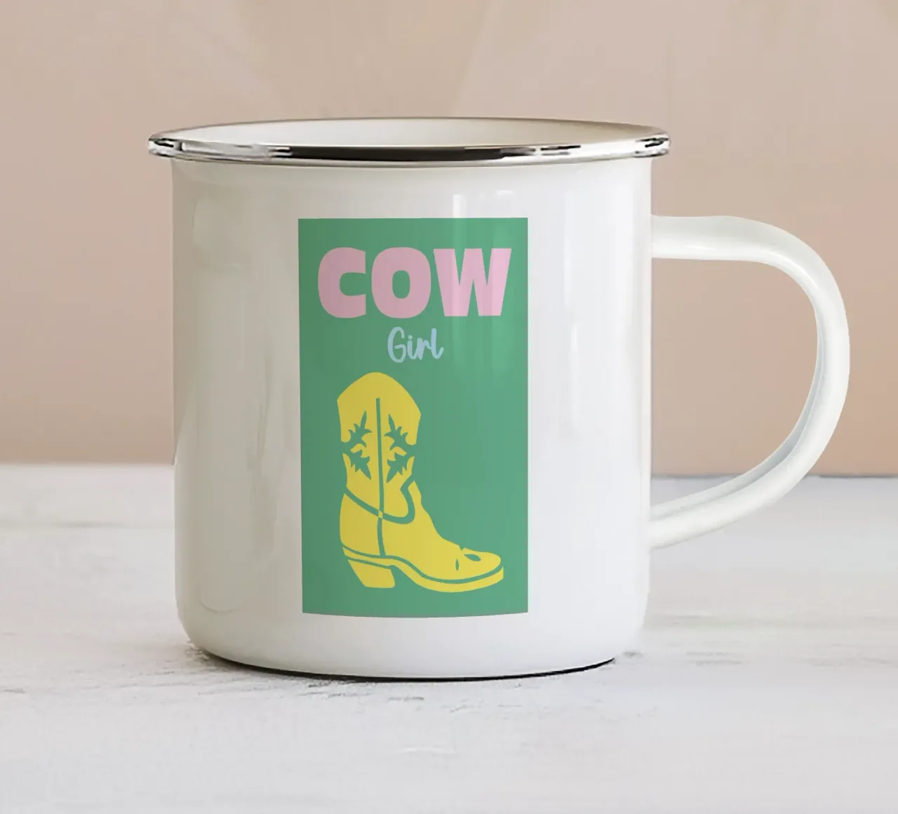 Cow Girl tazza in smalto da Colorful Homes