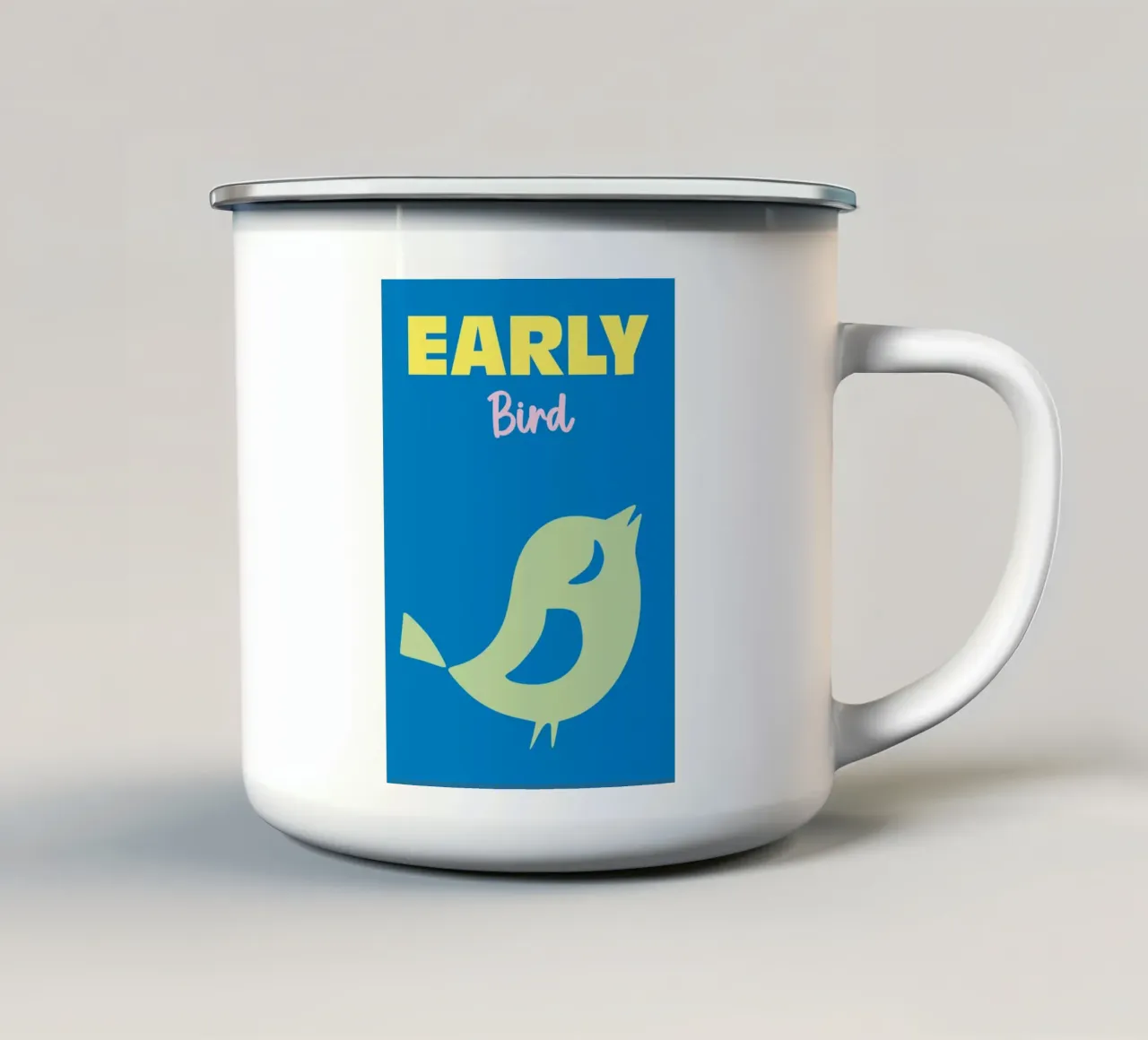 Early Bird tazza in smalto da Colorful Homes