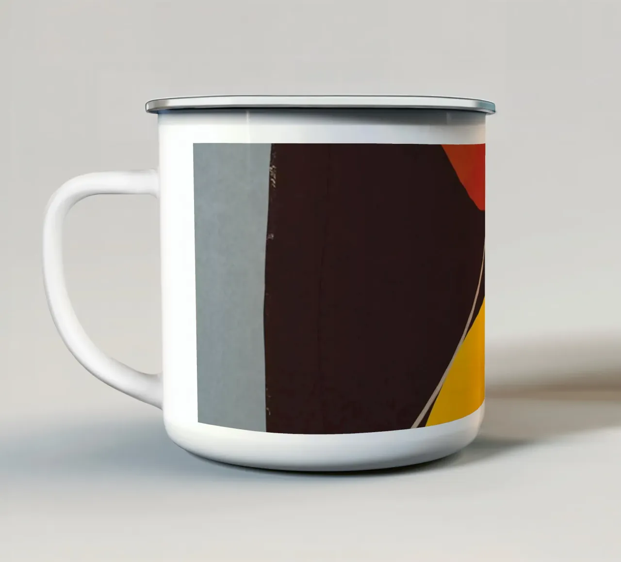 Moderne abstracte minimale vormen 83 emaille mok van ThingDesign