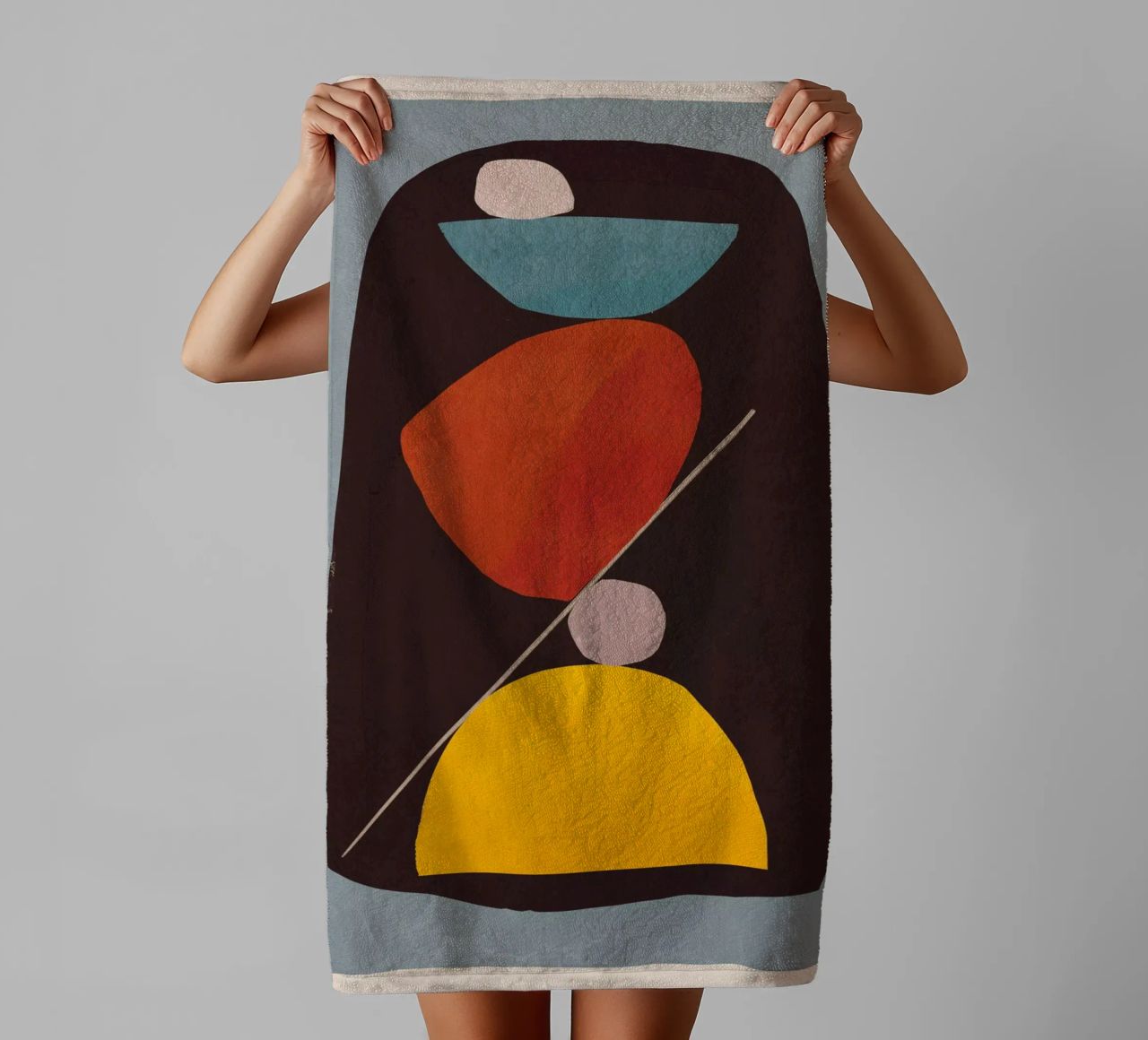 Modern Abstract Minimal Shapes 83 towel by ThingDesign