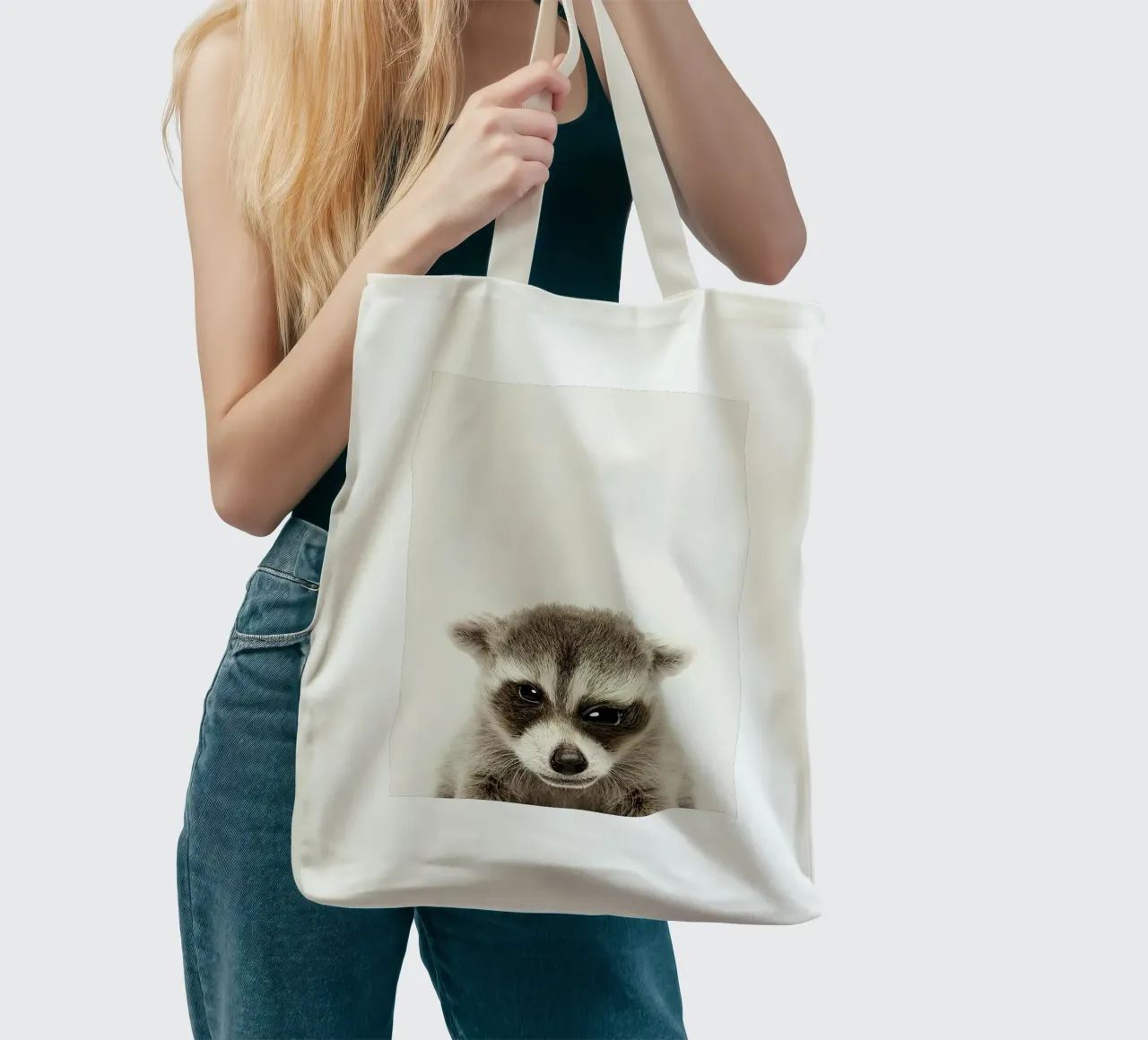 Procione borsa in juta da Emil Art Studio