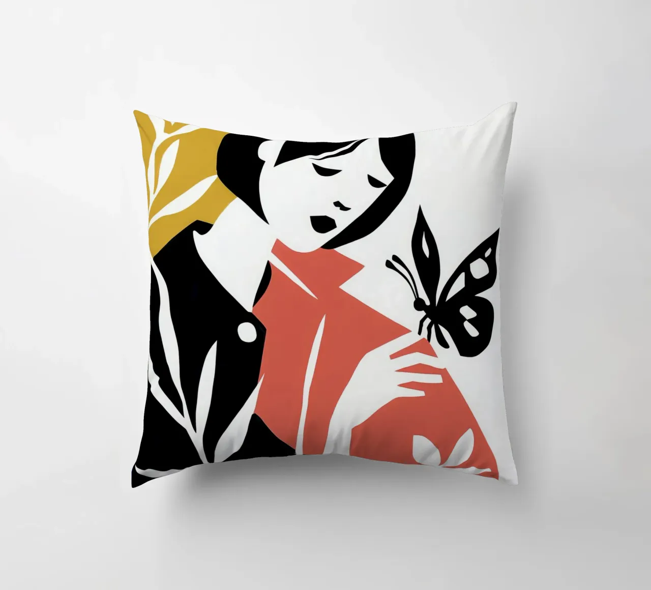Donna e farfalla | Silhouette poesia cuscino da Autofocus
