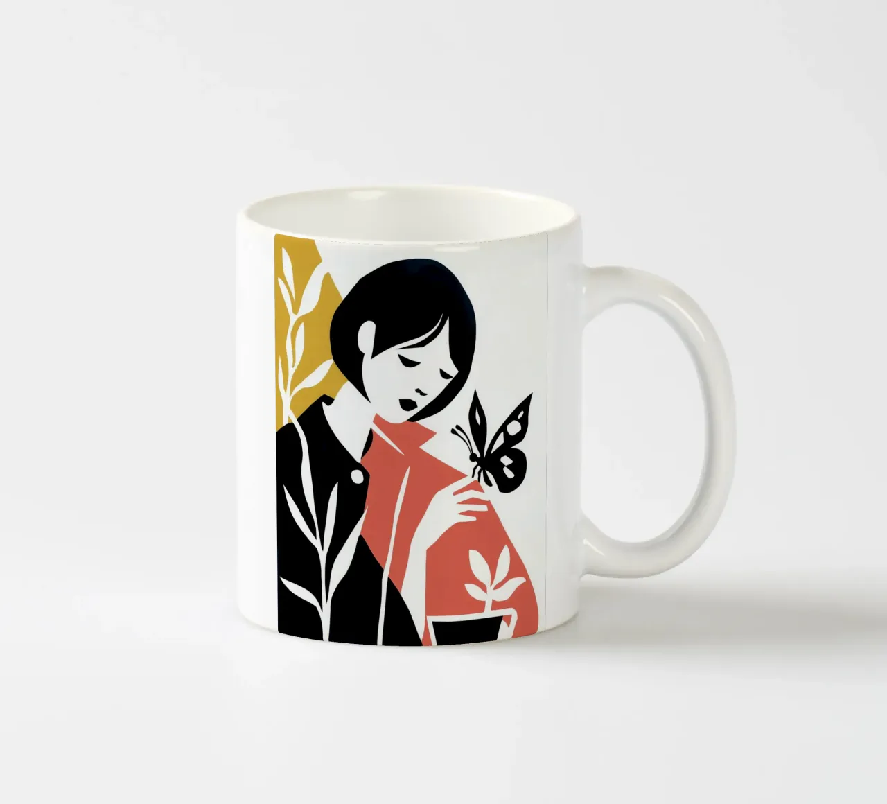 Donna e farfalla | Silhouette poesia tazza in ceramica da Autofocus