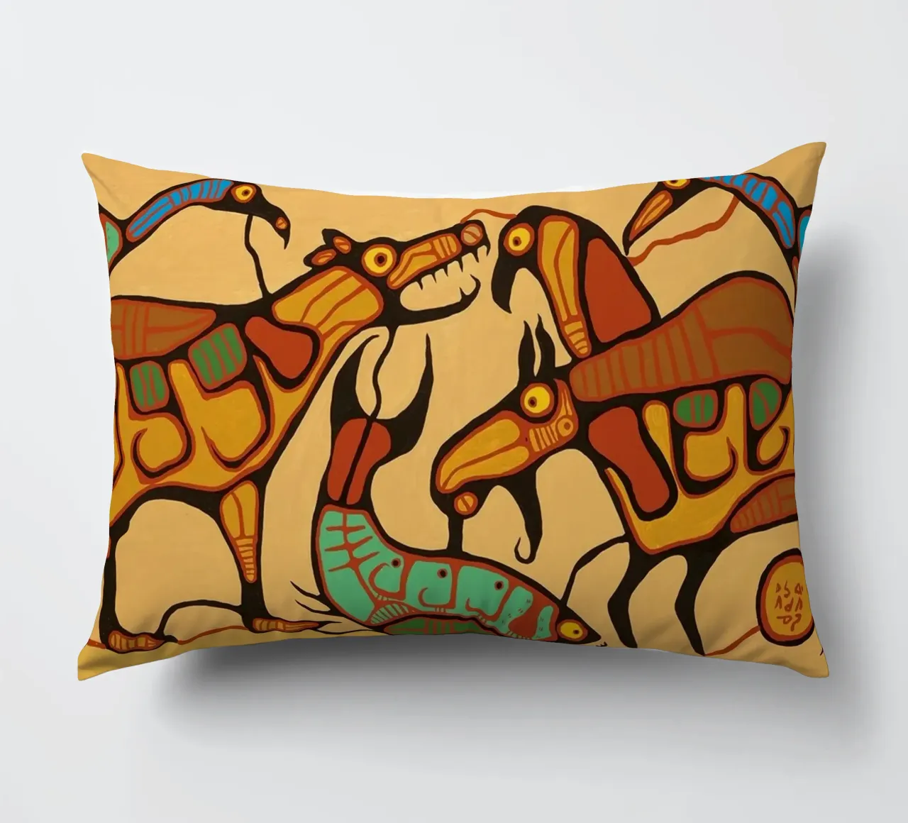 Norval Morrisseau Unità animale cuscino da Riley Art Studio