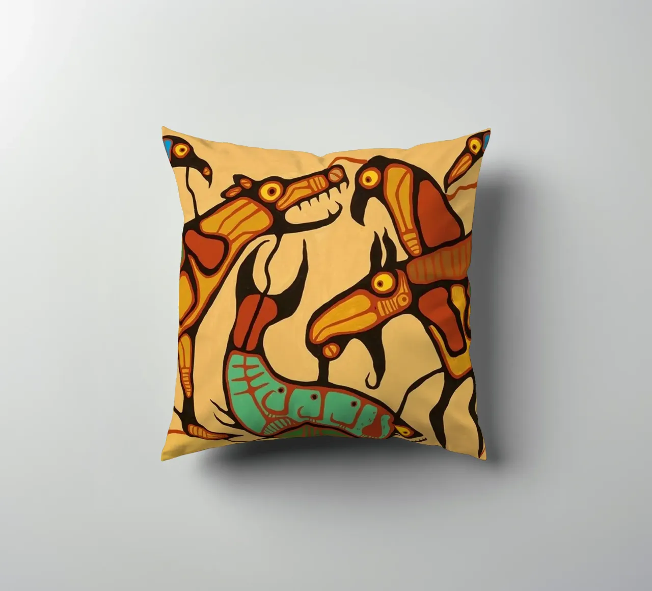 Norval Morrisseau Unità animale cuscino da Riley Art Studio