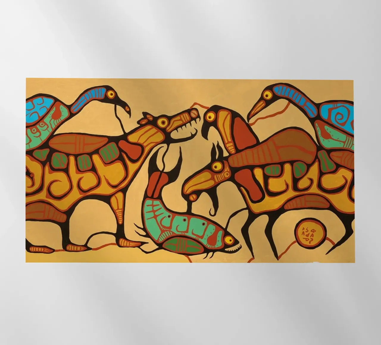 Norval Morrisseau Unità animale pellicola backlit da Riley Art Studio