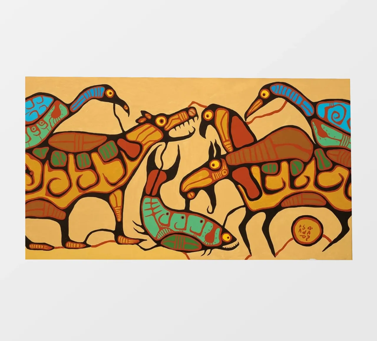 Norval Morrisseau Unità animale telo in pvc da Riley Art Studio