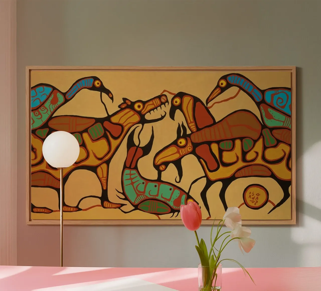 Norval Morrisseau Unità animale alluminio dibond da Riley Art Studio
