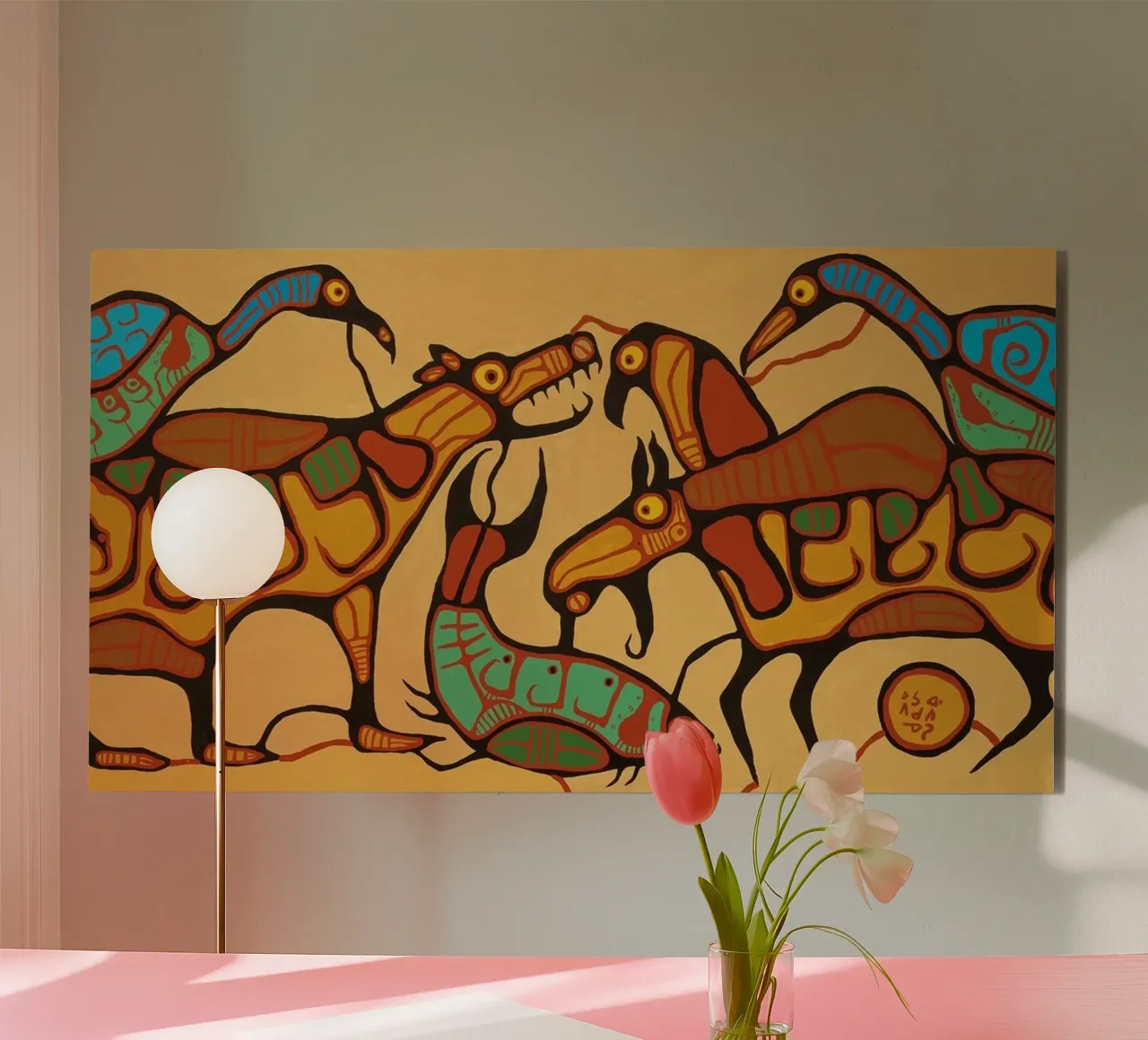 Norval Morrisseau Unità animale alluminio dibond da Riley Art Studio