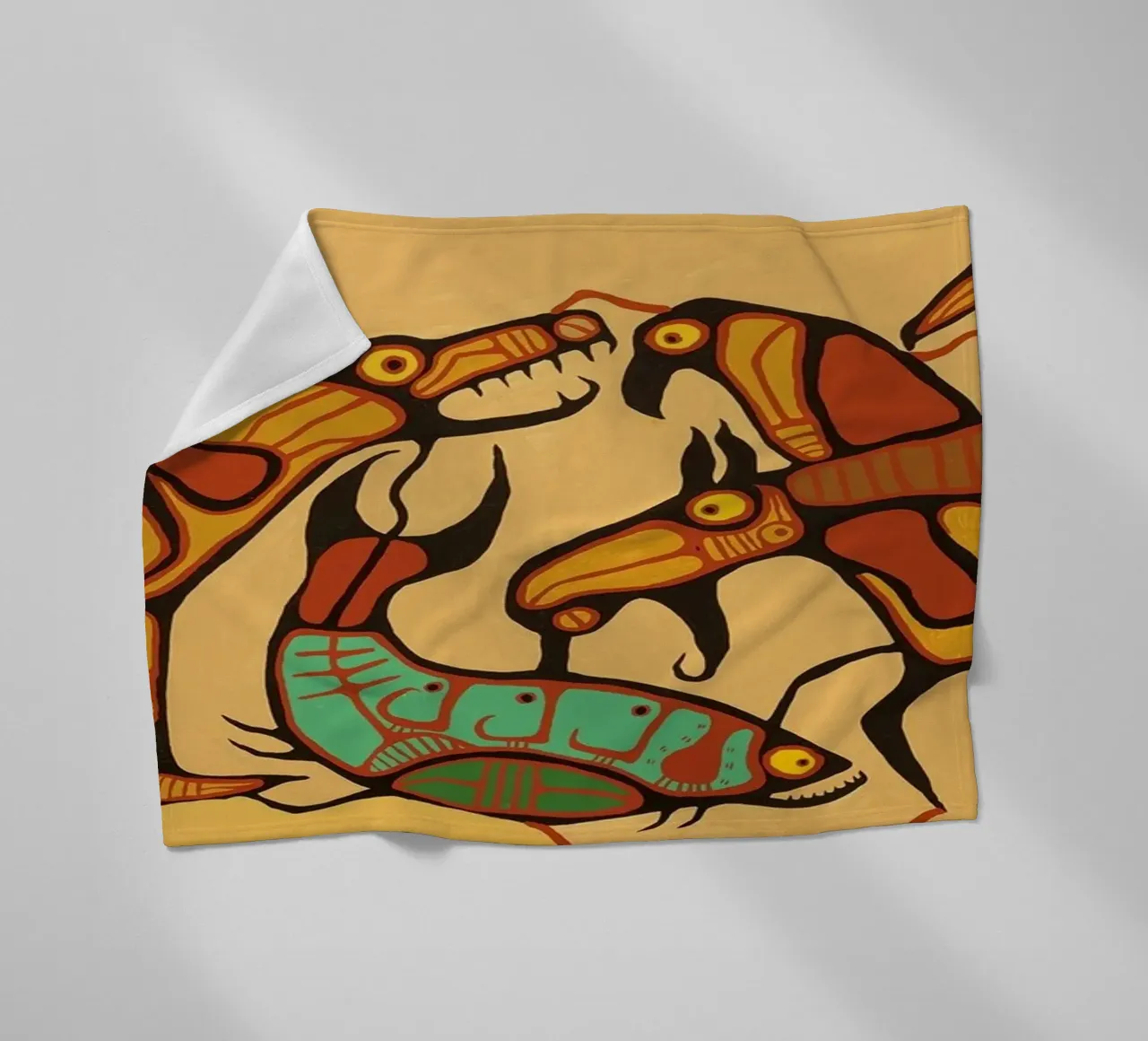 Norval Morrisseau Unità animale coperta in pile da Riley Art Studio