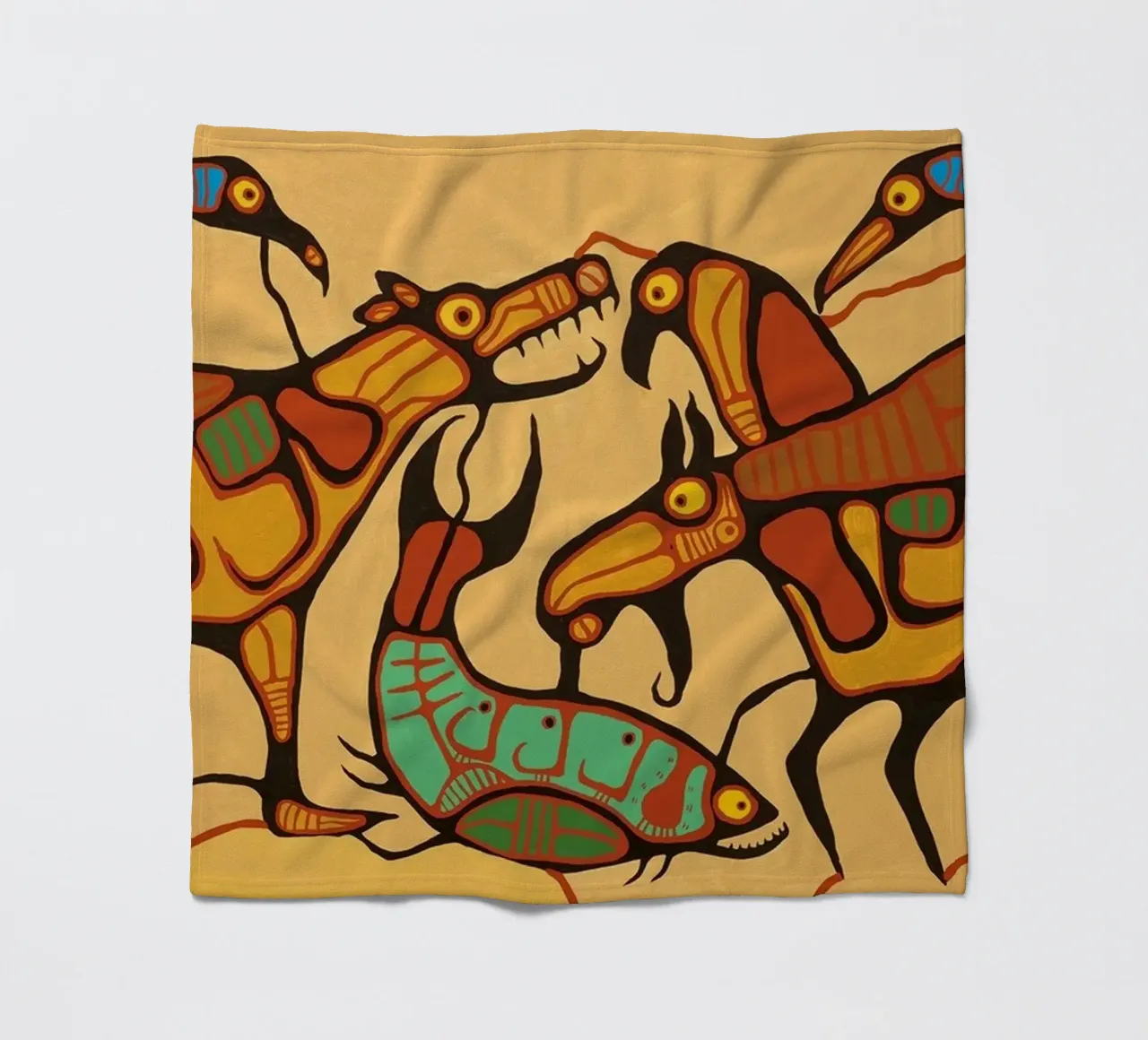 Norval Morrisseau Unità animale coperta in pile da Riley Art Studio