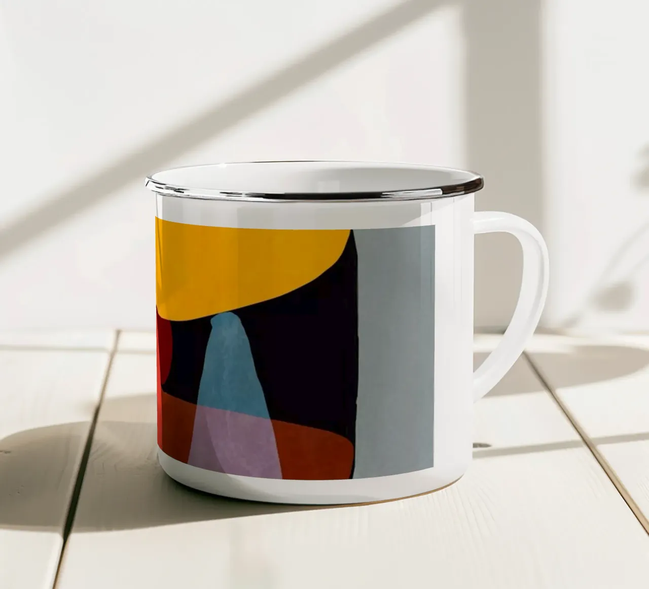 Modern Abstract Art 63 Emaille Tasse von ThingDesign