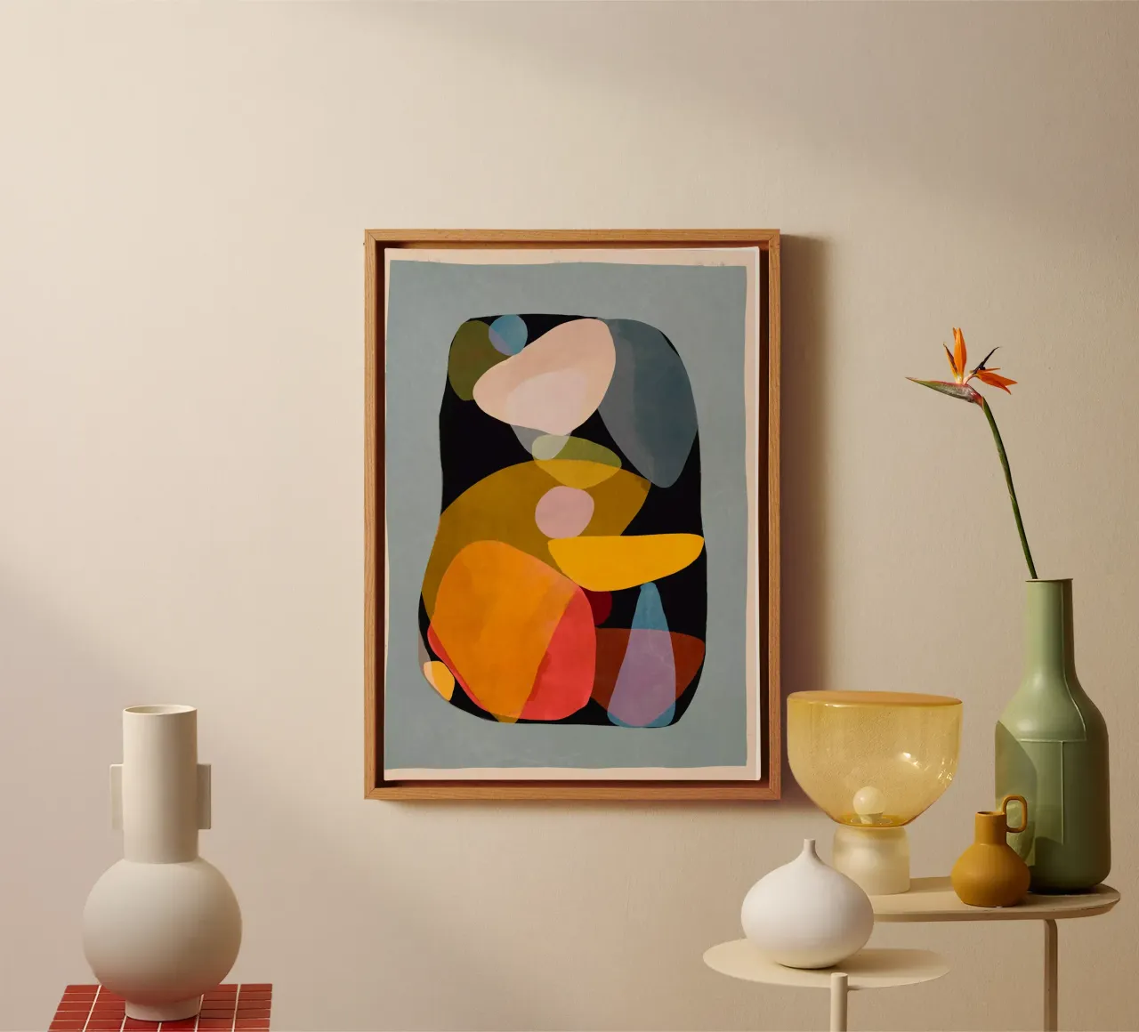 Moderne abstracte kunst 63 canvas met Baklijst van ThingDesign