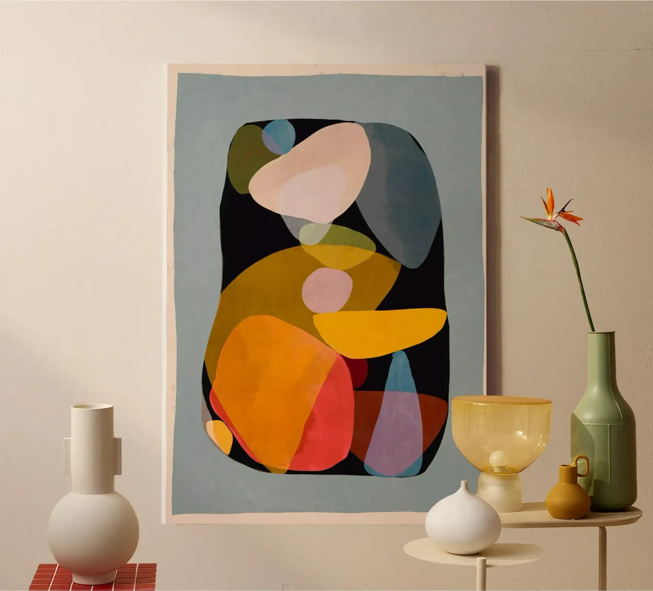 Moderne abstracte kunst 63 canvas met Baklijst van ThingDesign